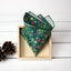 Boy's Cotton Floral Print Bow Tie and Pocket Square Set, Juniper (Color F51)