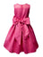 Girls' Sheer Neckline Red Satin Tea Length Flower Girl Dress