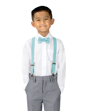 Boys' Suspenders and Solid Color Bow Tie Set