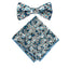 Boy's Cotton Floral Print Bow Tie and Pocket Square Set, Blue (Color F58)