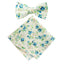Boy's Cotton Floral Print Bow Tie and Pocket Square Set, Blue (Color F26)
