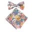 Boy's Cotton Floral Print Bow Tie and Pocket Square Set, Lavender Haze (Color F53)