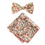 Boy's Cotton Floral Print Bow Tie and Pocket Square Set, Sienna (Color F43)