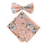 Men's Cotton Floral Bow Tie and Handkerchief Set, Light Pink (Color F18)