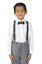 Boys' Floral Cotton Suspenders and Bow Tie Set, Navy Orange (Color F35)