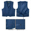 Boys' Plaid 2-Piece Plaid Vest and Solid Pants Set