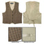 Boys' Plaid 2-Piece Plaid Vest and Solid Pants Set