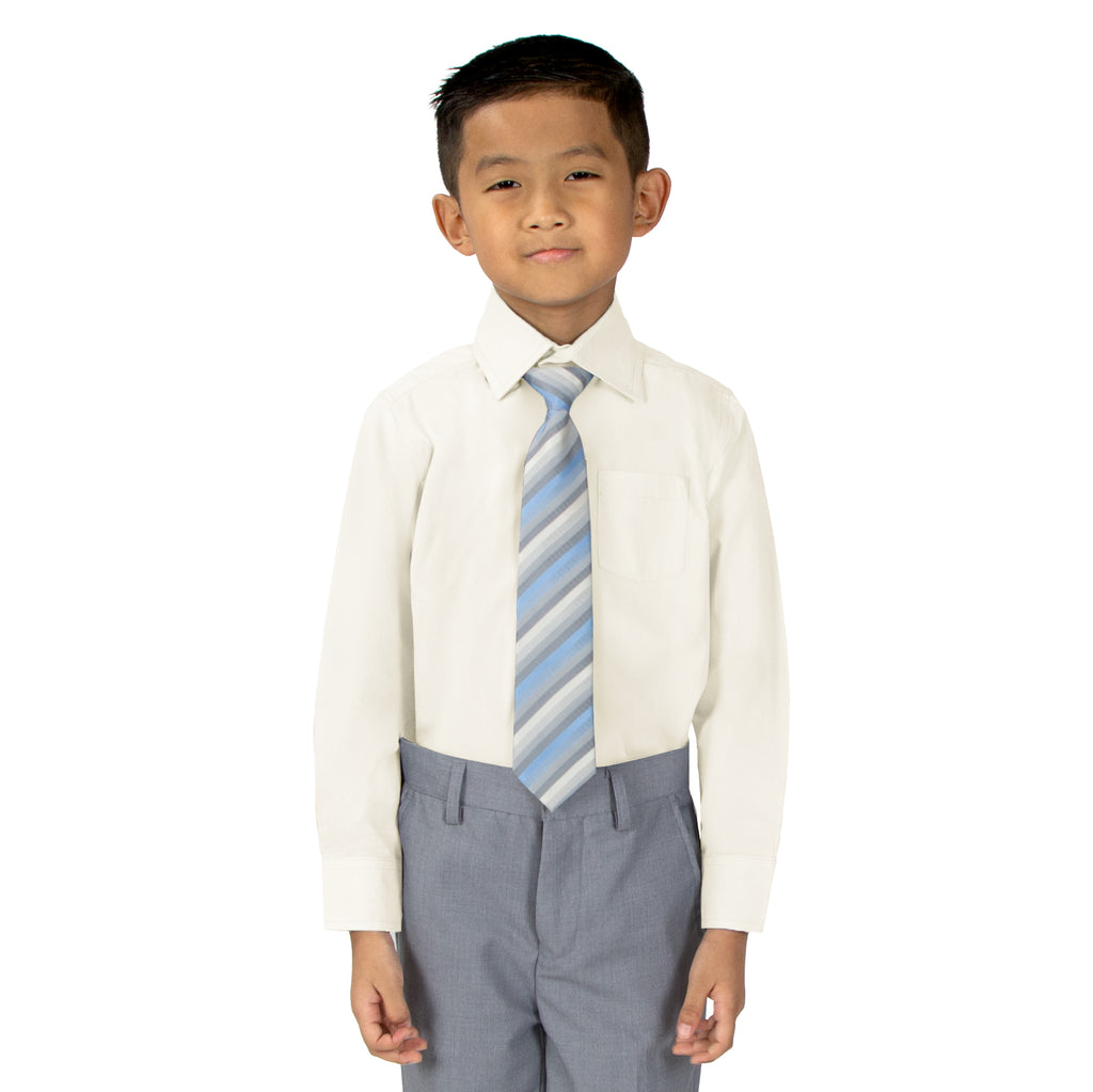 Boys' Ivory Cotton Blend Dress Shirt and Tie Set (Color 19) SPRING NOTION Boys' Ivory Cotton Blend Dress Shirt and Tie Set (Color 19) SPRING NOTION