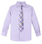 Boys' Cotton Blend Dress Shirt and Matching Necktie Set, Lilac-81