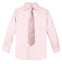 Boys' Cotton Blend Dress Shirt and Matching Necktie Set, Marshmallow Pink-99