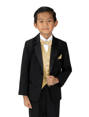 Boys' 4-Piece Satin Tuxedo Vest Set