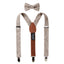 Boy's Mottled Linen Suspenders and Bow Tie Set