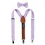 Boy's Mottled Linen Suspenders and Bow Tie Set
