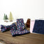 Men's Floral Necktie and Pocket Square Handkerchief Hanky Set, Navy (Color F23)