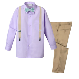 Boys' 4-Piece Customizable Suspenders Outfit - Customer's Product with price 63.95 ID atoui6dkFXHZKb2fWcQCX9c1