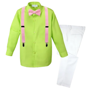 Boys' 4-Piece Customizable Suspenders Outfit - Customer's Product with price 65.95 ID hANOUSq3fivZSwfzoQOr2hH6