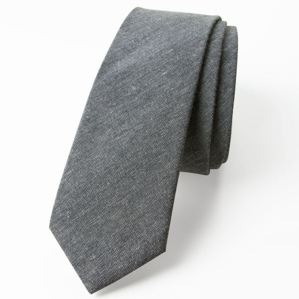 Men's Solid Color Chambray Cotton Skinny Tie – SPRING NOTION