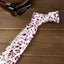 Men's Cotton Printed Floral Skinny Tie, Ivory/Red (Color F02)