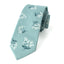 Men's Cotton Printed Floral Skinny Tie, Blue/White (Color F14)
