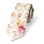 Men's Cotton Printed Floral Skinny Tie, Peach (Color F25)