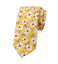 Men's Cotton Printed Floral Skinny Tie, Mustard (Color F32)