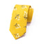 Men's Cotton Printed Floral Skinny Tie, Mustard (Color F40)