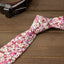 Men's Cotton Printed Floral Skinny Tie, Cinnamon (Color F46)
