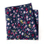 Men's Cotton Floral Print Pocket Square, Navy (Color F23)