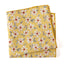 Men's Cotton Floral Print Pocket Square, Mustard (Color F32)