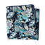 Men's Cotton Floral Print Pocket Square, Marine (Color50)