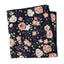 Men's Cotton Floral Print Pocket Square, Navy Blush Pink (Color F59)