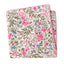 Men's Cotton Floral Print Pocket Square, Blue Pink (Color F64)