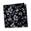 Men's Cotton Floral Print Pocket Square, Dark Navy (Color F66)