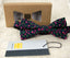 Men's Cotton Floral Print Bow Tie, Navy (Color F12)
