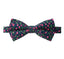 Men's Cotton Floral Print Bow Tie, Navy (Color F12)