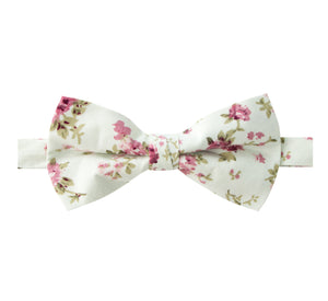 Men's Cotton Floral Print Bow Tie, Yellow (Color F15)