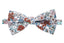 Men's Cotton Floral Print Bow Tie, Blue/Pink/Rust (Color F27)