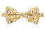 Men's Cotton Floral Print Bow Tie, Mustard (Color F32)