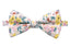Men's Cotton Floral Print Bow Tie, Ivory (Color F33)