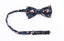 Men's Cotton Floral Print Bow Tie, Navy/Orange (Color F35)