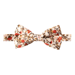 Men's Cotton Floral Print Bow Tie, Sienna (Color F43)