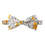 Men's Cotton Floral Print Bow Tie, Marigold (Color F49)