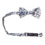 Men's Cotton Floral Print Bow Tie, Steel Blue (Color F54)