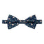 Men's Cotton Floral Print Bow Tie, Navy (Color F57)