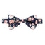 Men's Cotton Floral Print Bow Tie, Navy Blush Pink (Color F59)