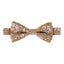Men's Cotton Floral Print Bow Tie, Brown (Color F65)