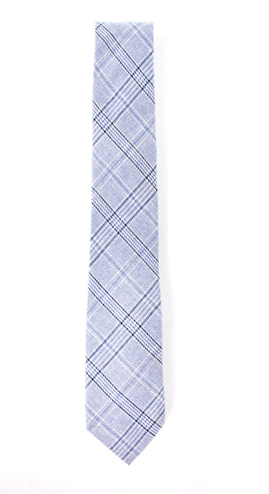 Men's Light Blue Plaid Tie (Color 04)