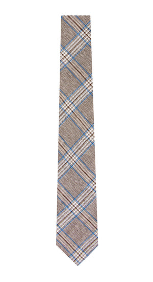 Men's Blue/Champagne Plaid Tie (Color 13)