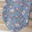 Men's Salt Shrinking Seersucker Cotton Floral Print Necktie, Blue (Color FS02)