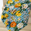 Men's Salt Shrinking Seersucker Cotton Floral Print Necktie, Blue Yellow (Color FS05)